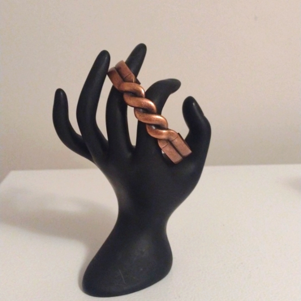 Unisex braided copper cuff bracelet size 7